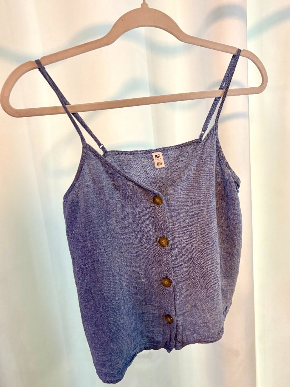 Denim Button String Top